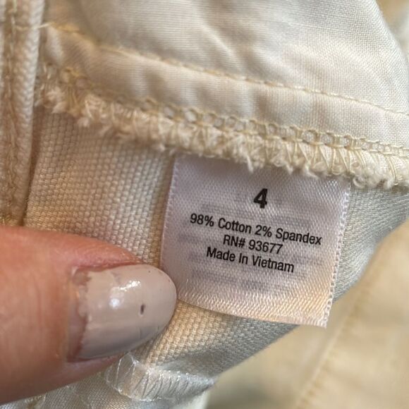 a.n.a cream colored high waisted pleat front shorts - Picture 7 of 8